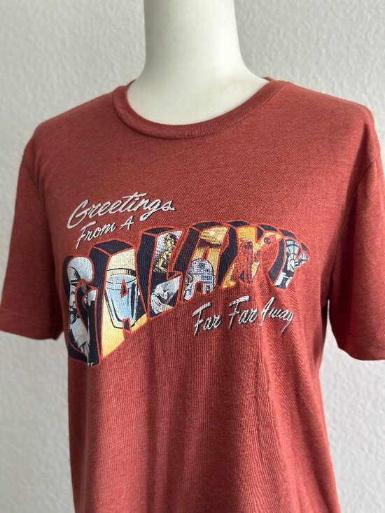 Star Wars Tops - Star Wars Galaxy Graphic Tee Small Red Vintage Style Disney Lucasfilm Shirt